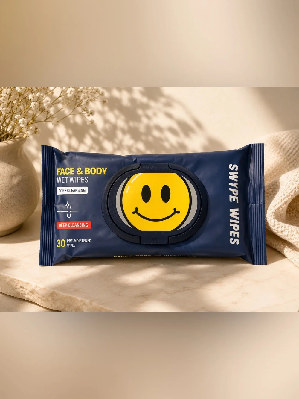 Smiley Face & Body Wet Wipes